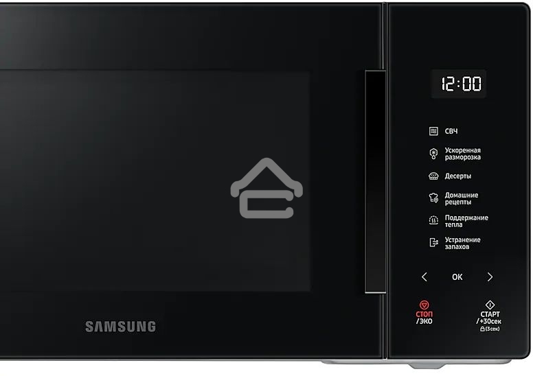 Микроволновая печь Samsung MS23T5018AK/BW черный, 23 л, 800 Вт, переключатели - сенсор