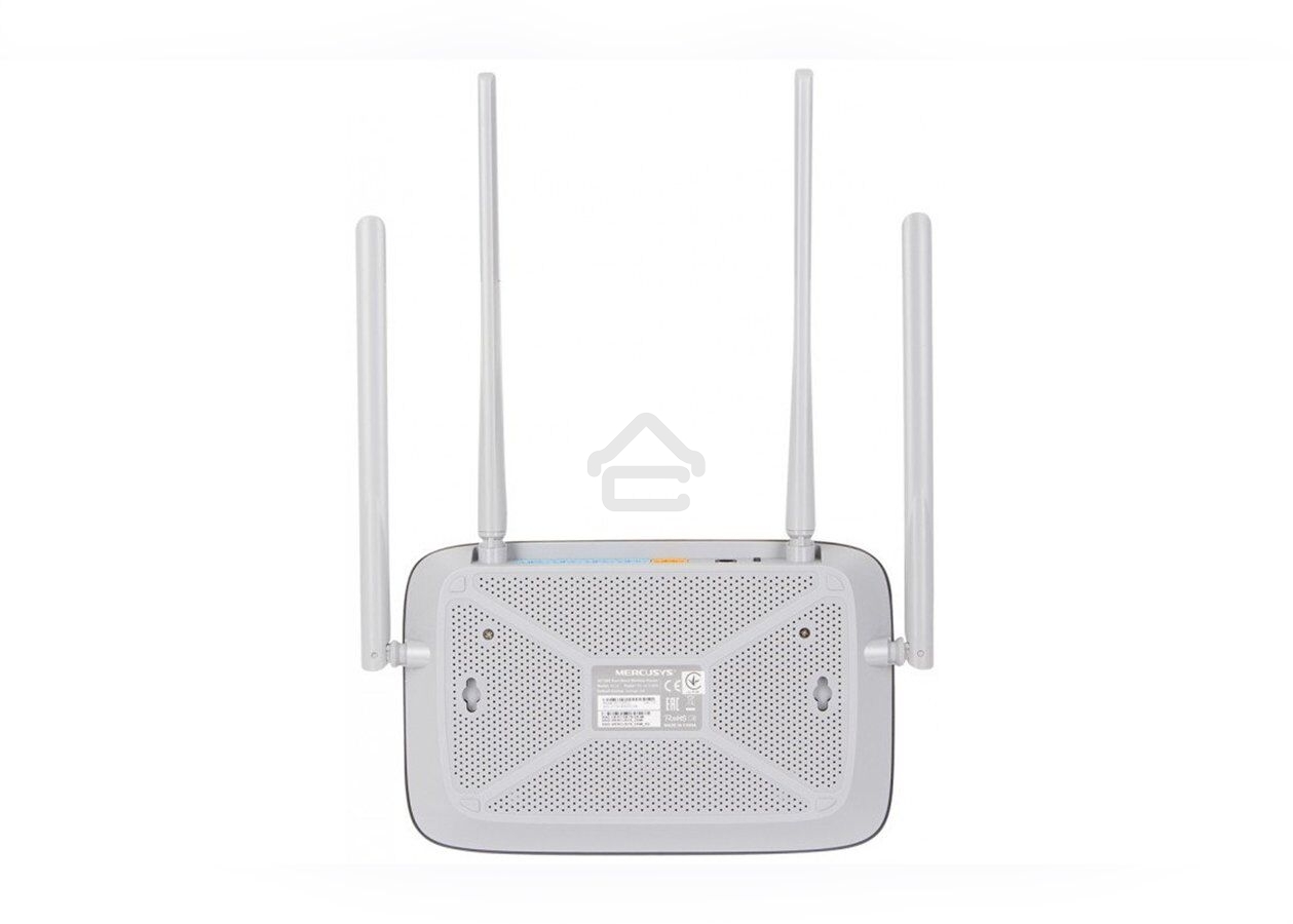 Беспроводный маршрутизатор Mercusys AC12, Dual Band, (867Мбит/с на 5 ГГц + 300Мбит/с на 2,4 ГГц)4 порта 100 Мбит/с, 4 фиксированных антенны