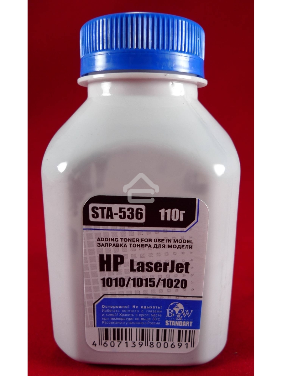 Тонер HP LJ 1010/1012/1015/1018/1020 (фл,110г) B&W Standart фас России