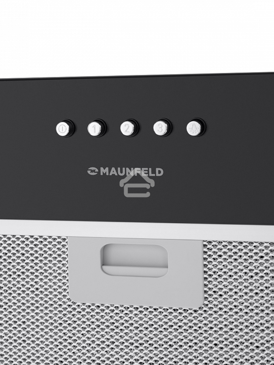Вытяжка Maunfeld CROSBY SINGL 60 BLACK Gl, Полновстраиваемая, 60см, 850 м3, кнопочное управление, черная