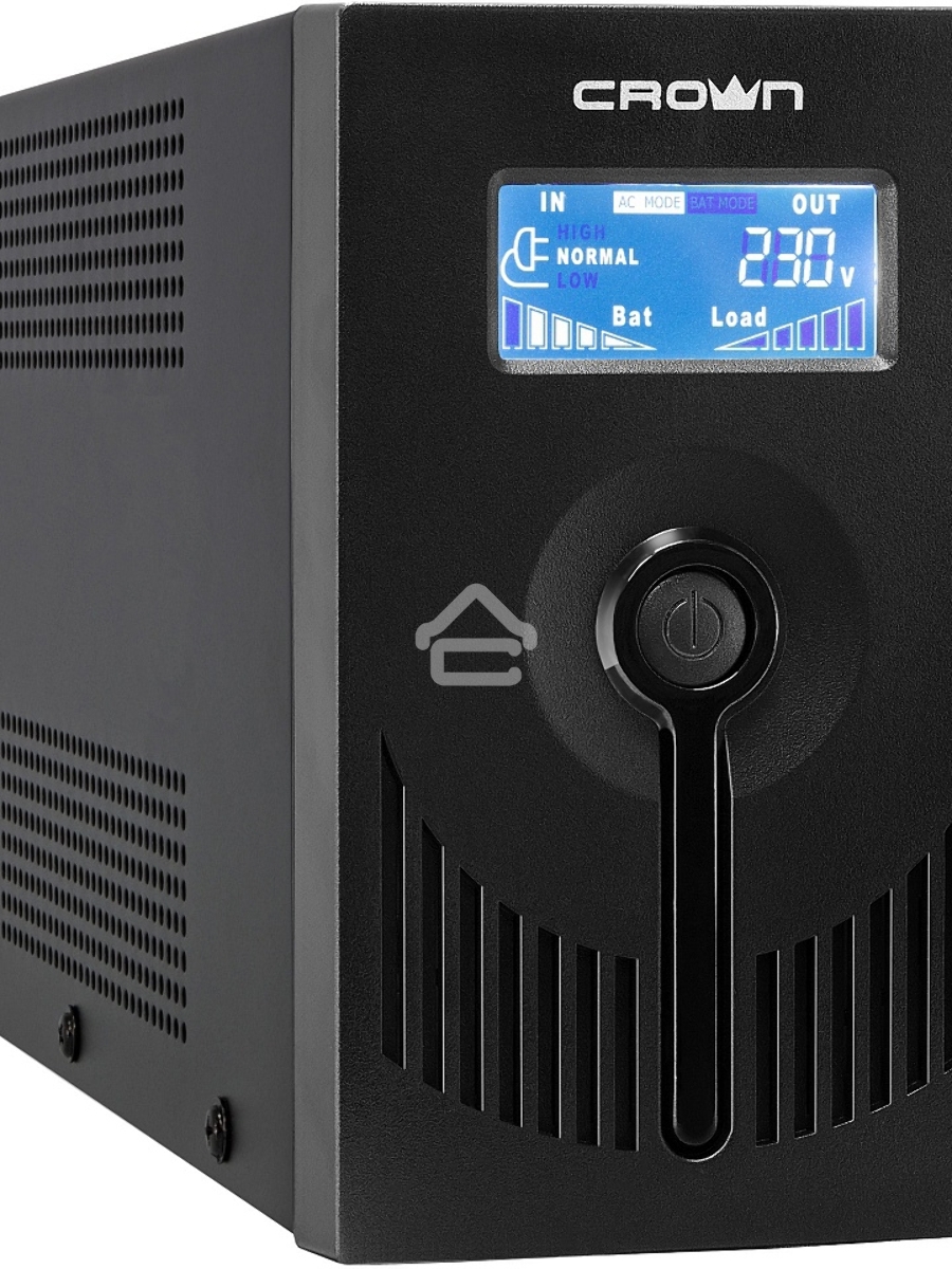 Источник бесперебойного питания CROWN Line Intractive CMU-SP650IEC USB 650VA\360W, корпус металл, 1x12V/7AH, розетки 6*IEC, трансформатор AVR 140-290V, cъёмный кабель 1.2 м, порт RJ11/45, порт USB, защита: от перегрузки, от КЗ, от скачков напряжения