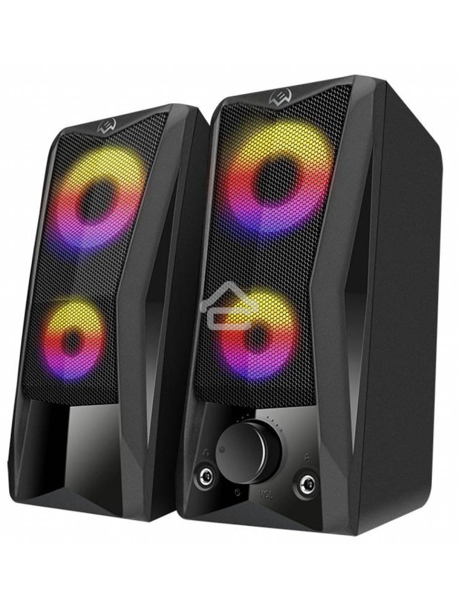 Колонки Sven 445, чёрный, USB, 2.0,2x3 Вт(RMS), подсветка