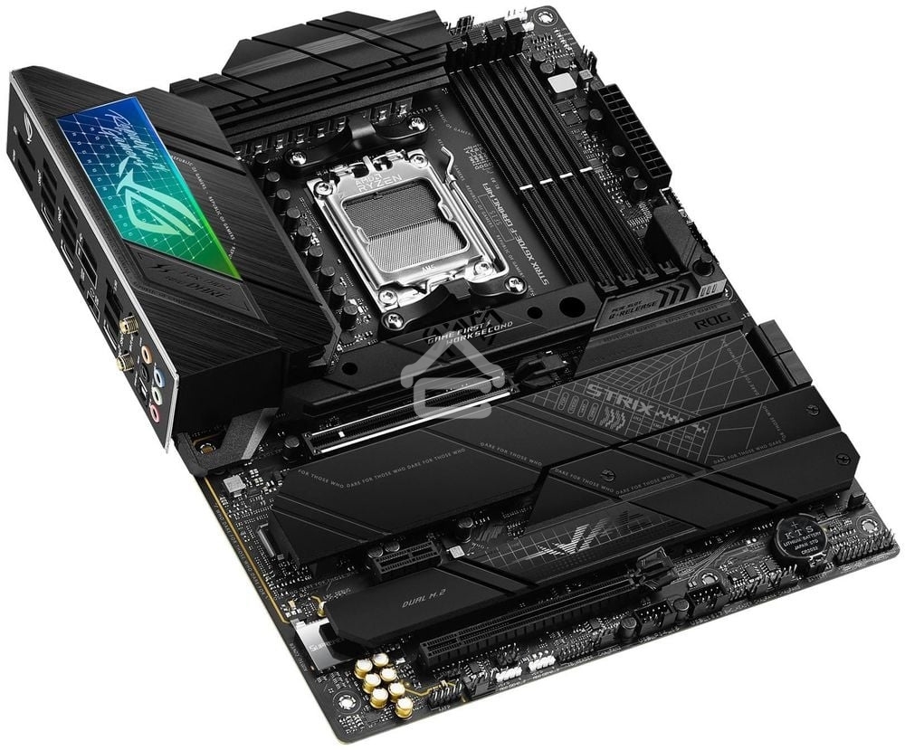Материнская плата ASUS ROG STRIX X670E-F GAMING WIFI, AM5, AMD X670, 4xDDR5, 4xSATA, 4xM.2, 1xPCIe 5.0 x16, 1xPCIe 4.0 x4, 1xHDMI, 1xDP, 1x 2.5Gb LAN, 2xUSB-C 3.2 Gen 2, 2xUSB-C 3.2 Gen 2x2, 2xUSB-A 2.0, 7xUSB-A 3.2 Gen 2, 5x3.5 мм, 7.1, ATX