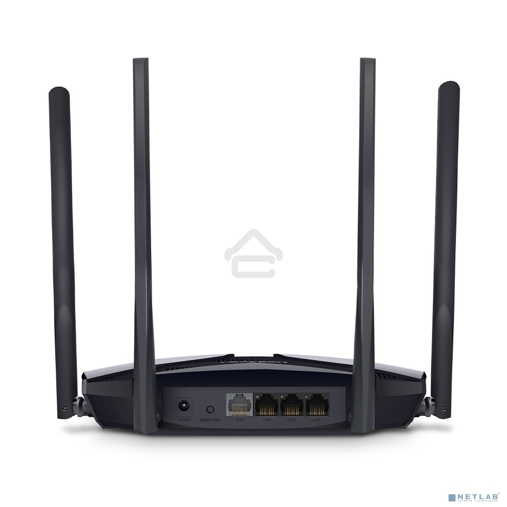 Двухдиапазонный роутер MERCUSYS AX3000 Wi-Fi 6, до 574 Мбит/с на 2,4 ГГц + до 2402 Мбит/с на 5 ГГц,4 фиксированные внешние антенны, 3 гигабитных порта LAN, 1 гигабитный порт WAN