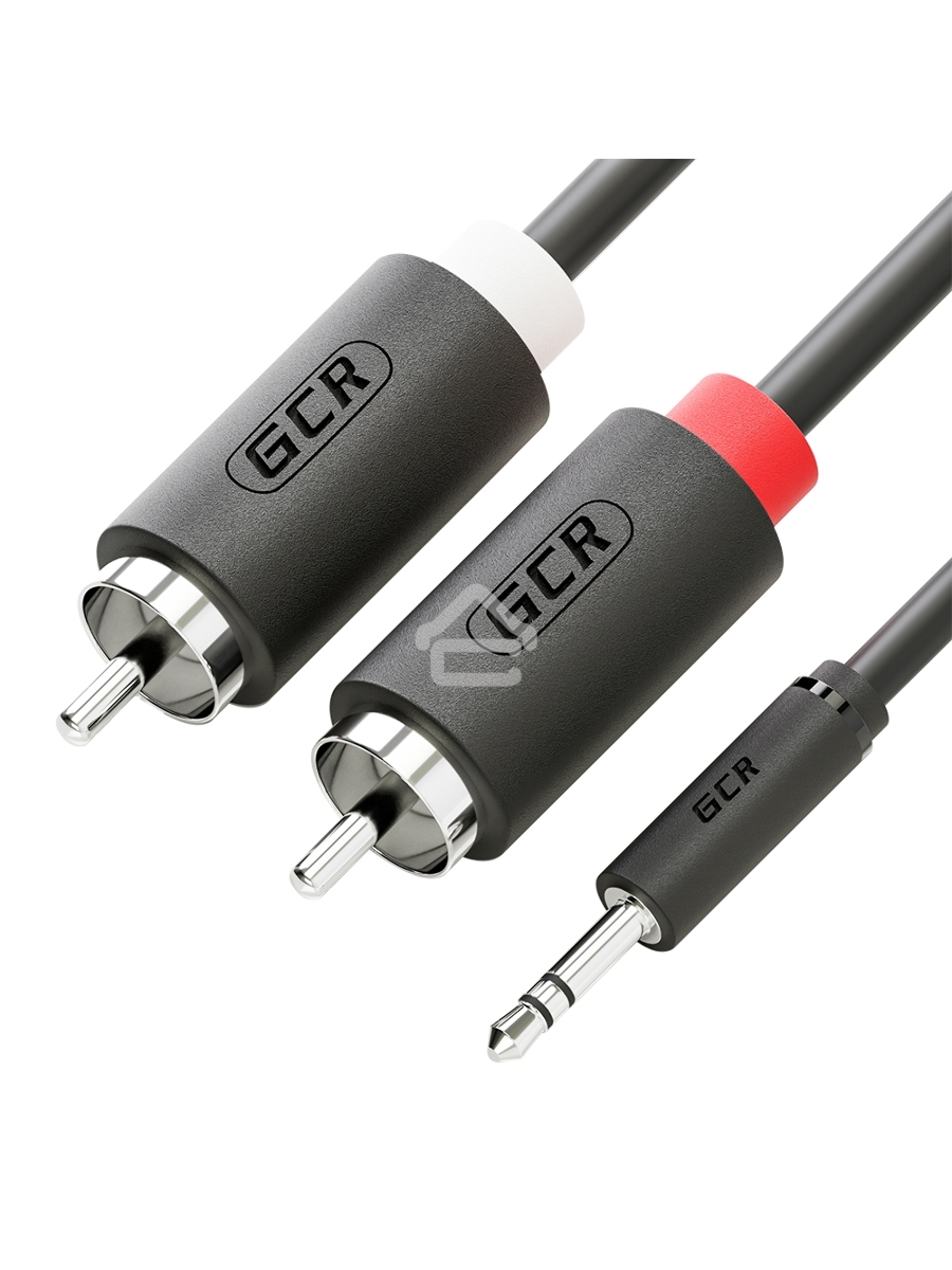 Кабель-переходник аудио Greenconnect 3.0m jack 3,5mm - 2 х RCA, черный, M/M
