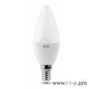Лампа светодиодная LED Gauss 8Вт E14 220В 4100К Elementary свеча 33128