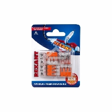 Соединительная компактная рычажковая клемма Rexant 3-проводная прозрачная (0,14-4 мм²) 10 шт.