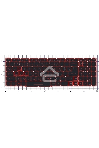Клавиатура для ноутбука Acer Nitro 5 AN515-54 черная с красной подсветкой (красная подложка)