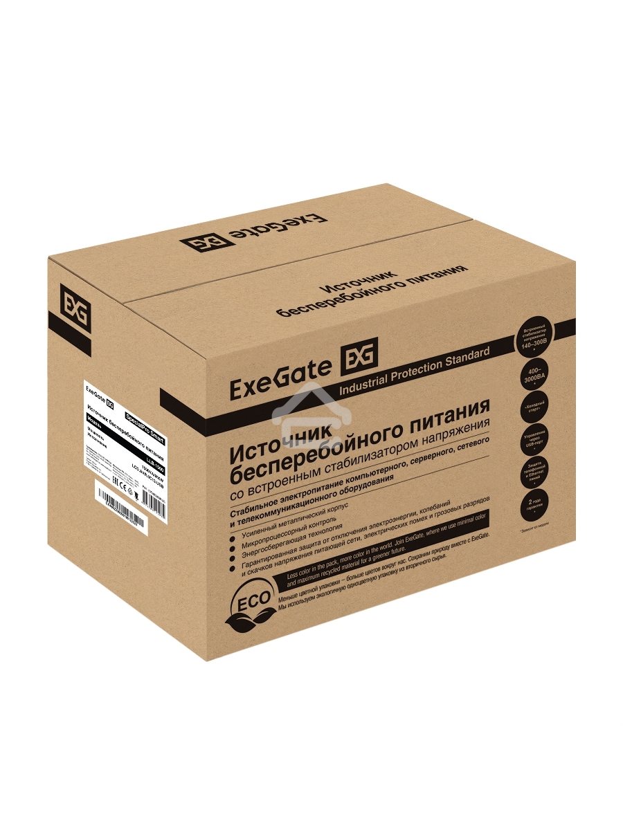 Источник бесперебойного питания ExeGate EP285500RUS SpecialPro Smart LLB-1500.LCD.AVR.C13.RJ.USB<1500VA/950W, LCD, AVR, 6*IEC-C13, RJ45/11, USB, Black>