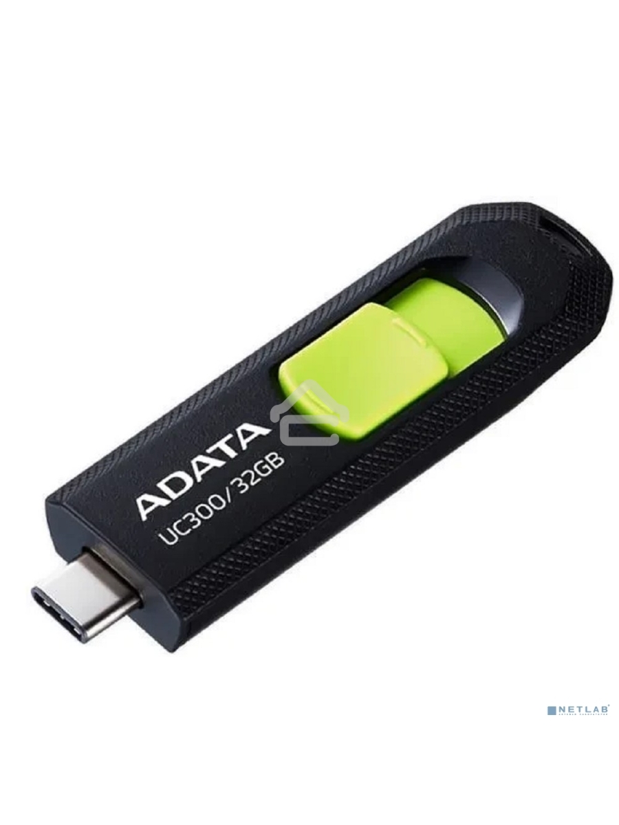 Флеш диск A-Data 32Gb Type-C UC300 ACHO-UC300-32G-RBK/GN USB3.2 черный/зеленый