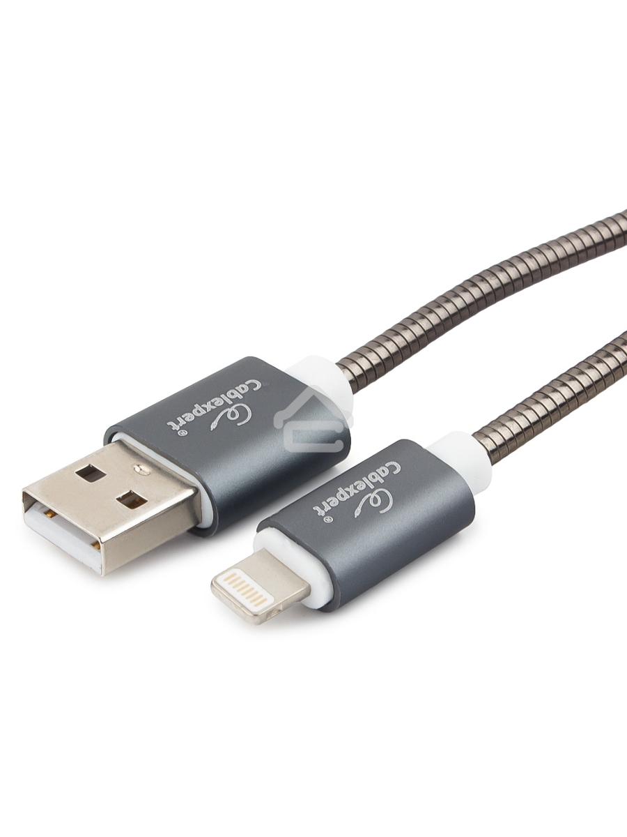 Кабель Cablexpert для Apple CC-G-APUSB02Gy-0.5M, AM/Lightning, серия Gold, длина 0.5м, титан, блистер