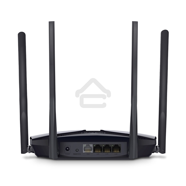 Двухдиапазонный роутер MERCUSYS AX3000 Wi-Fi 6, до 574 Мбит/с на 2,4 ГГц + до 2402 Мбит/с на 5 ГГц,4 фиксированные внешние антенны, 3 гигабитных порта LAN, 1 гигабитный порт WAN