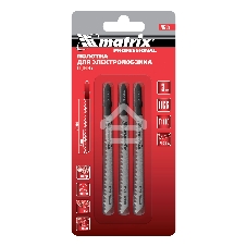 Полотна для электролобзика Matrix по дереву, 3 шт. T111C, 75 х 3мм, HCS