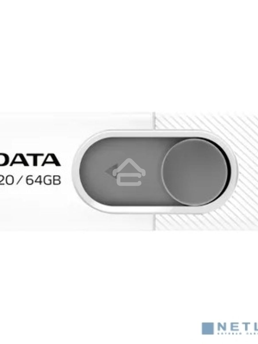 Флеш диск 64GB ADATA UV220, USB 2.0, белый/серый