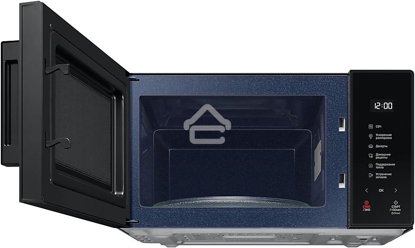 Микроволновая печь Samsung MS23T5018AK/BW черный, 23 л, 800 Вт, переключатели - сенсор