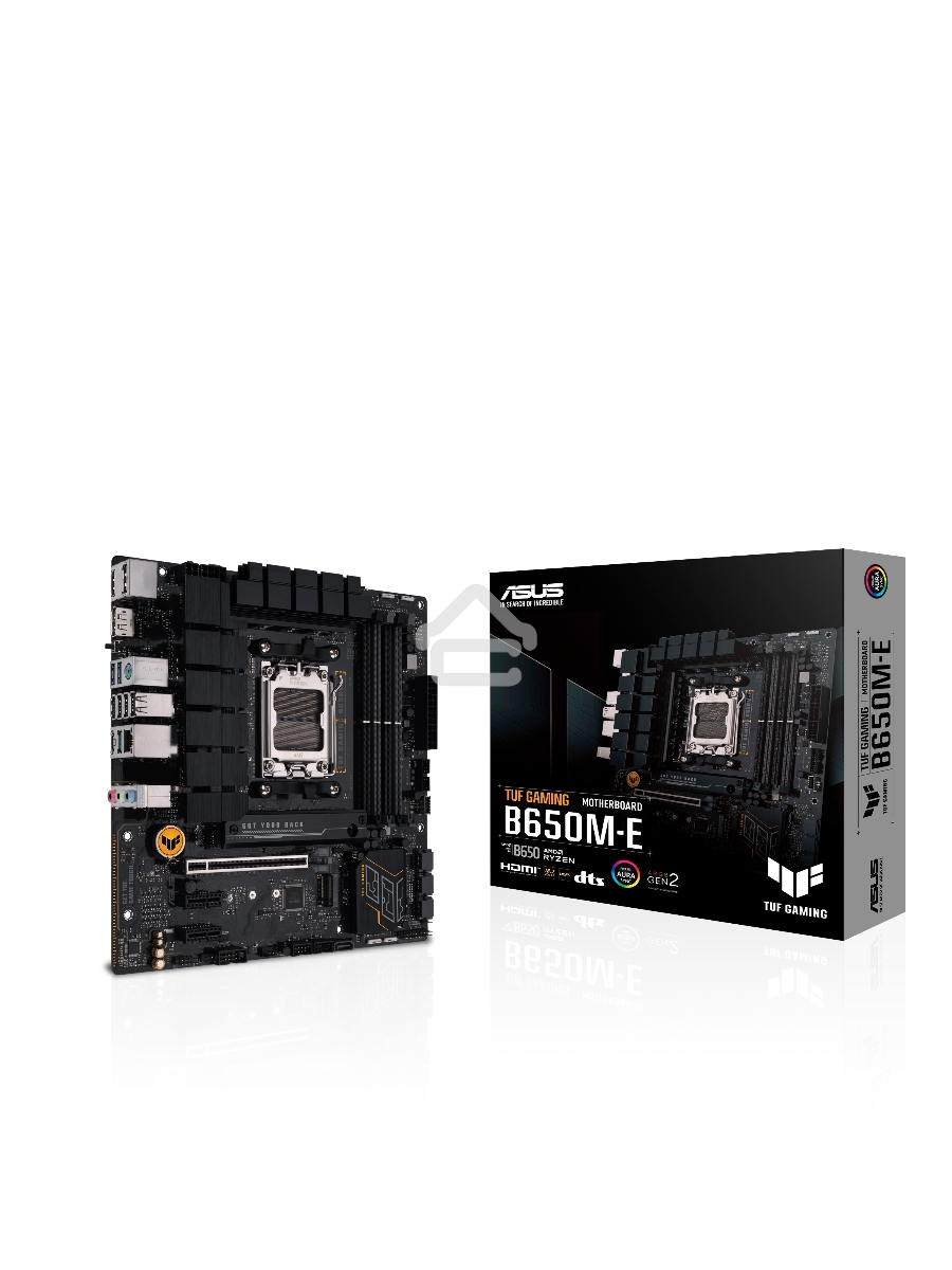 Материнская плата ASUS TUF GAMING B650M-E, AM5, AMD B650, 4xDDR5, 4xSATA, 2xM.2, 1xPCIe 4.0 x16, 2xPCIe x1, 2xDP, 1xHDMI, 1x 2.5Gb LAN, 1xUSB-A 3.2 Gen 2, 2xUSB-A 3.2 Gen 1, 4xUSB 2.0, 1xUSB-C 3.2 Gen 2, 3x3.5 мм, 7.1, mATX