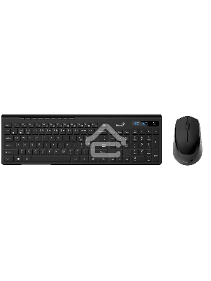 Комплект беспроводной Genius Smart KM-8230 BLACK, клавиатура+мышь, USB, 1 мини-ресивер на оба устройства. Клавиатура: 104 клавиши кнопка SmartGenius, клавиши т