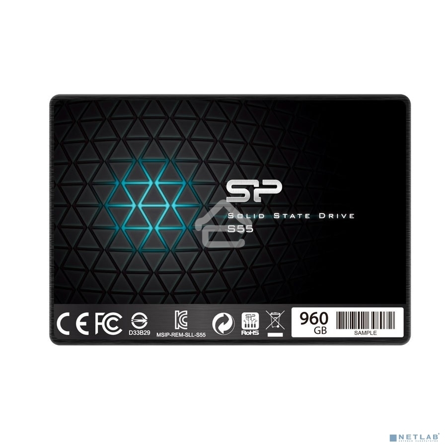 Накопитель SSD SiliconPower Slim S55, 960Gb, SATA, 2.5