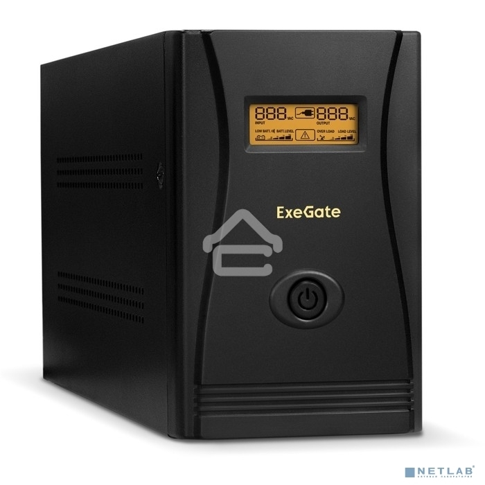 Источник бесперебойного питания ExeGate SpecialPro Smart LLB-1000.LCD.AVR.EURO.RJ <1000VA/650W, LCD, AVR, 4 евророзетки, RJ45/11, Black>