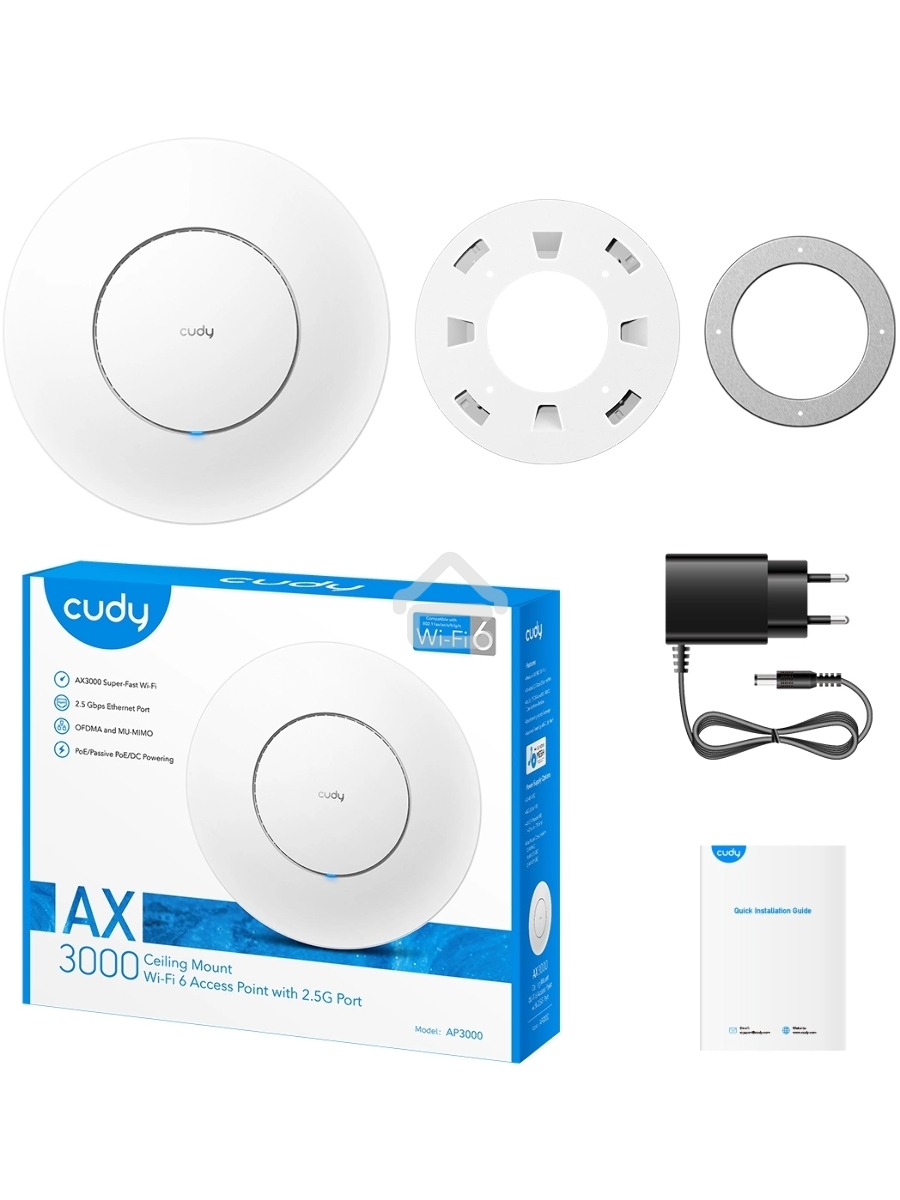Точка доступа Cudy AP3000 AX3000 10/100/1000/2500BASE-T белый