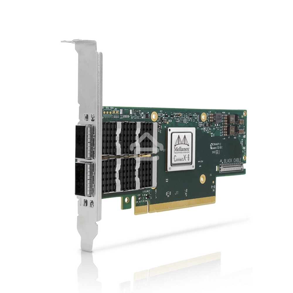 Сетевая карта Mellanox ConnectX-6 VPI adapter card, 100Gb/s (HDR100, EDR IB and 100GbE), dual-port QSFP56, PCIe3.0/4.0 x16, tall bracket