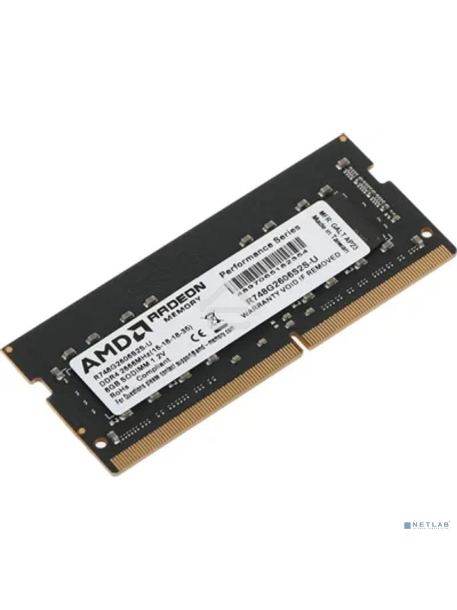 Оперативная память AMD Radeon R7, DDR4, 8GB (1x8GB), 2666MHz, CL16, SO-DIMM