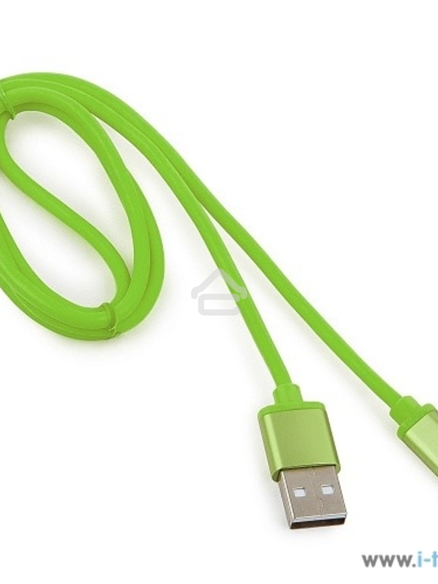 Кабель Cablexpert для Apple CC-S-APUSB01Gn-1M, AM/Lightning, серия Silver, длина 1м, зеленый, блистер 