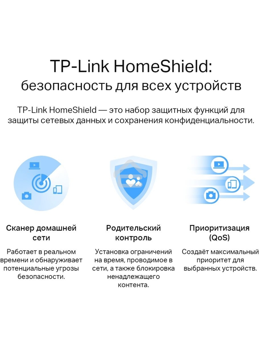 Роутер беспроводной TP-Link Archer AX55 AX3000 10/100/1000BASE-TX черный