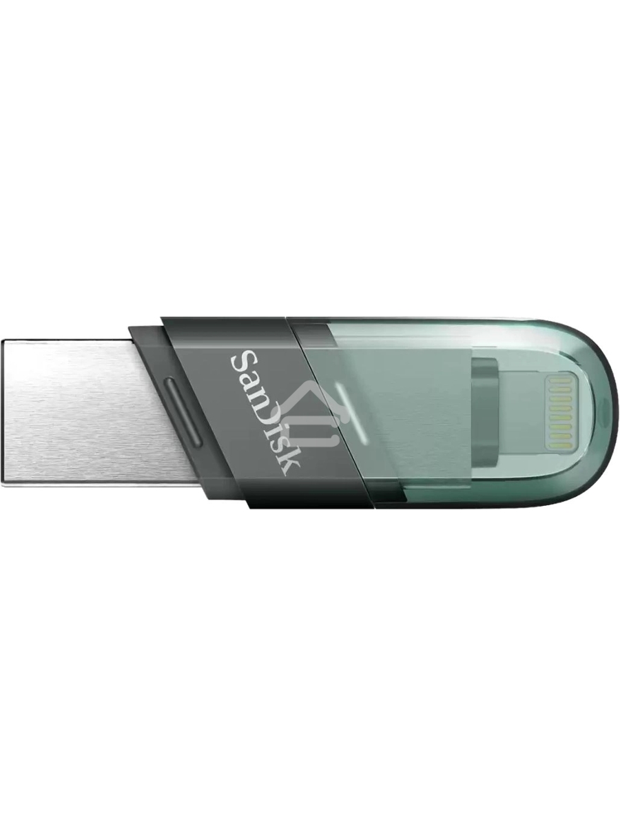 Флеш диск Sandisk 64Gb iXpand Flip SDIX90N-064G-GN6NN USB3.1 зеленый/серебристый