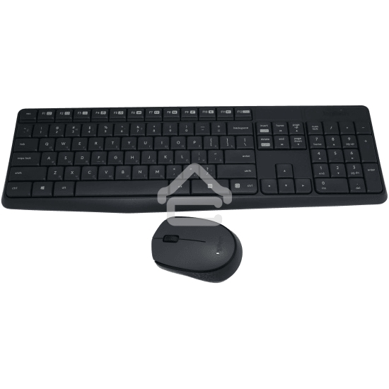 Комплект клавиатура + мышь Logitech MK235 клав:черный мышь:черный USB беспроводная