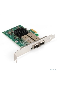 Сетевой адаптер ExeGate EXE-82576-F2 (PCI-E x1 v2.0, порты 2xSFP, 10/100/1000Mbps, Gigabit Server NIC Intel Chipset 82576-F2)