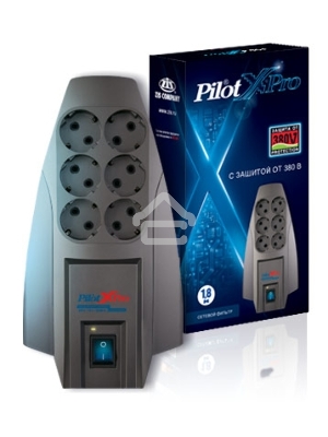 Сетевой фильтр Pilot X-Pro 7м (6 розеток) серый (коробка)