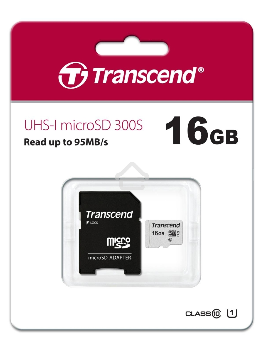 Флеш карта Micro SecureDigital 16Gb TranscendTS16GUSD300S-A{MicroSDHC Class 10 UHS-I, SD adapter}
