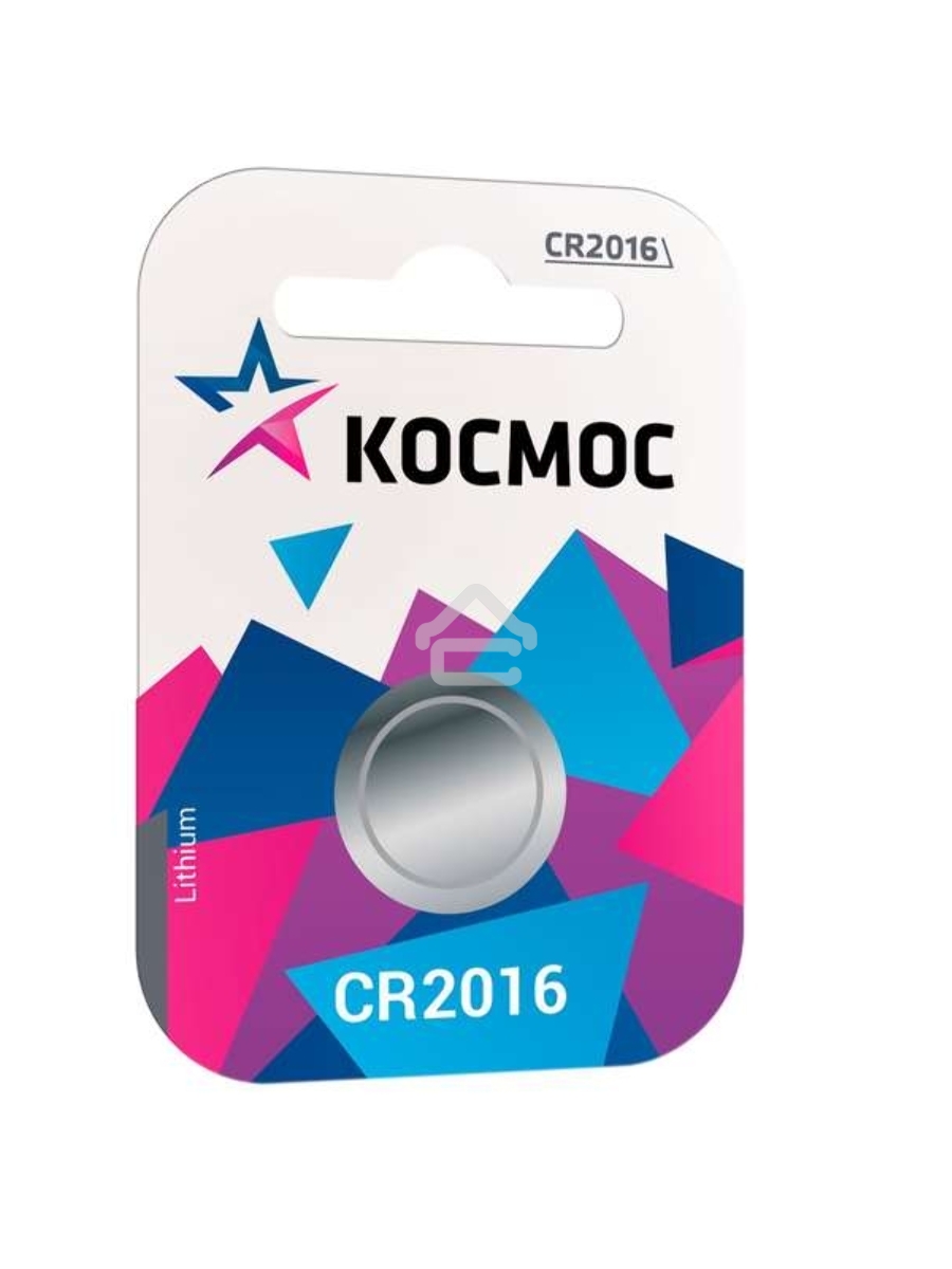 Элемент питания литиевый CR 2016 1хBL (блист.1шт) Космос KOC20161BL