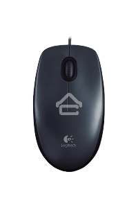 Мышь проводная Logitech M100/100R DARK/GREY (темно-серая/черная), 1000 dpi, USB, кнопки - 3