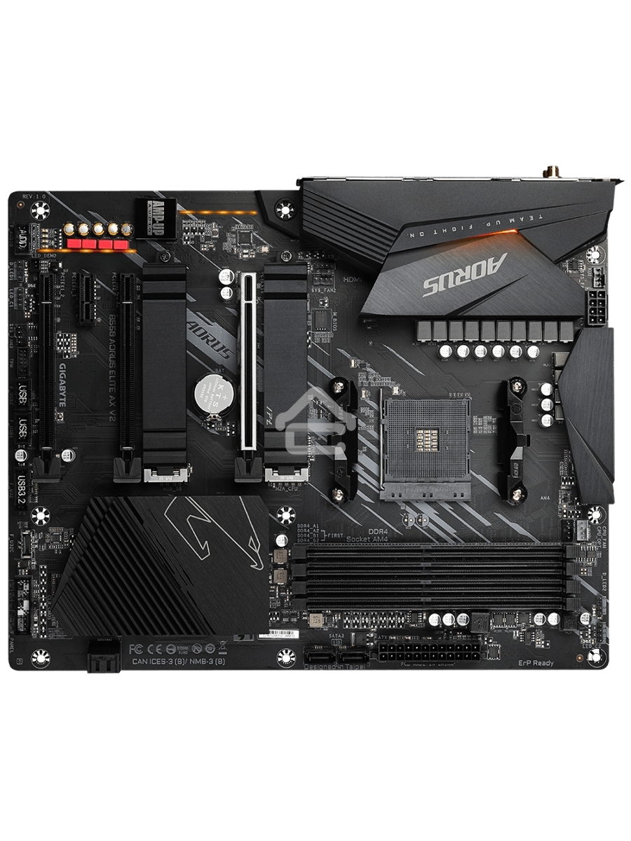 Материнская плата Gigabyte B650M AORUS ELITE AX, AM5, AMD B650, 4xDDR5, 4xSATA, 2xM.2, 1xPCI-E 5.0 x4, 1xPCI-E 4.0 x16, 1xHDMI, 1xDP, 1x 2.5Gb LAN, 4xUSB-A 2.0, 5xUSB-A 3.2 Gen 1, 2xUSB-A 3.2 Gen 2, 1xUSB-C 3.2 Gen 2, 2x3.5 мм, 7.1, Micro-ATX