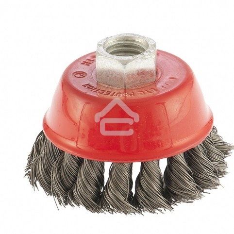 Щетка Matrix для УШМ, 65 мм, М14, Чашка, крученая проволока 0,35 мм