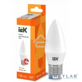 Лампа светодиодная ИЭК LLE-C35-7-230-30-E27 ECO C35 свеча 7Вт 230В 3000К E27
