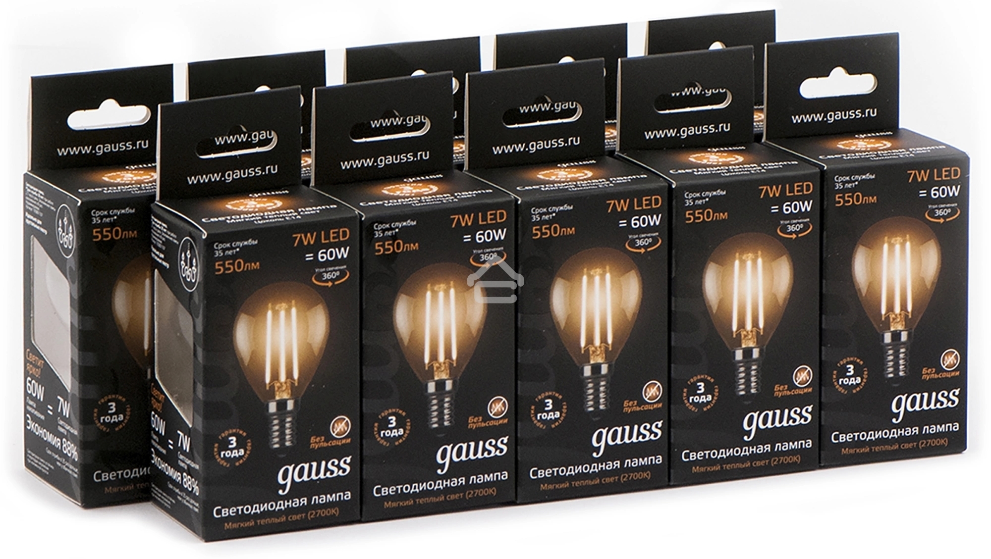 Лампа светодиодная Filament Шар E14 7Вт 2700К Gauss 105801107