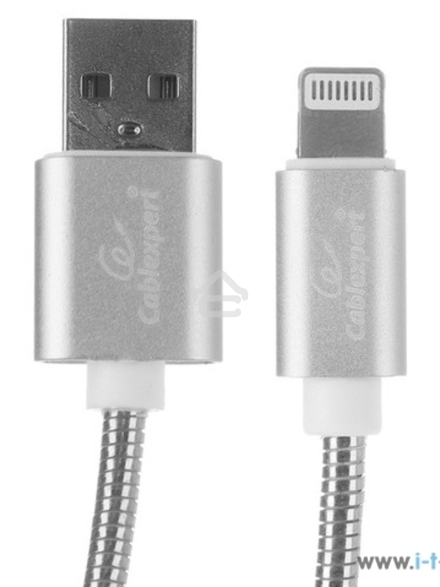 Кабель Cablexpert для Apple CC-G-APUSB02S-0.5M, AM/Lightning, серия Gold, длина 0.5м, серебро, блистер