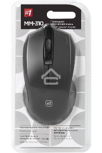 Мышь проводная Defender MM-310 черный, 1000 dpi, USB, кнопки - 3