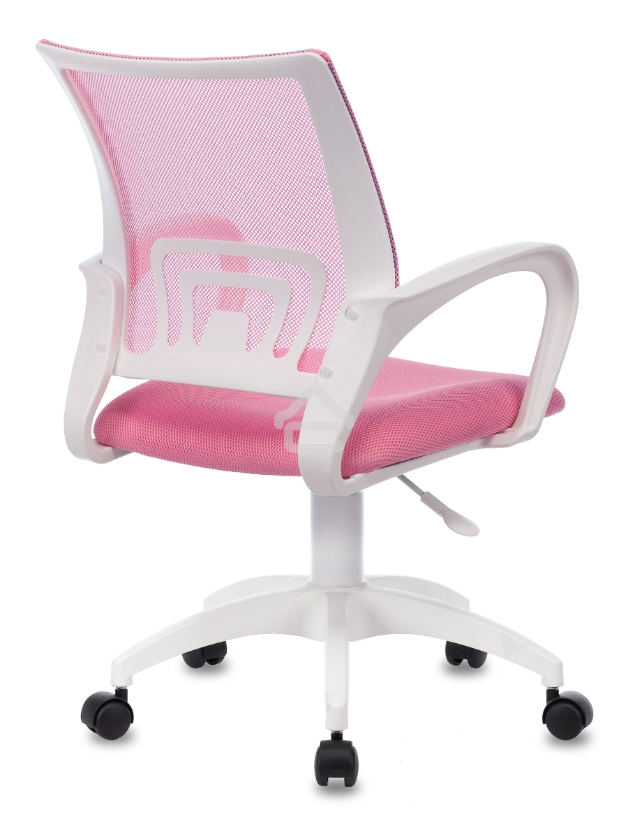 Кресло компьютерное Бюрократ CH-W695NLT TW-06A TW-13A розовый, сетка/ткань, крестовина пластик, пластик белый