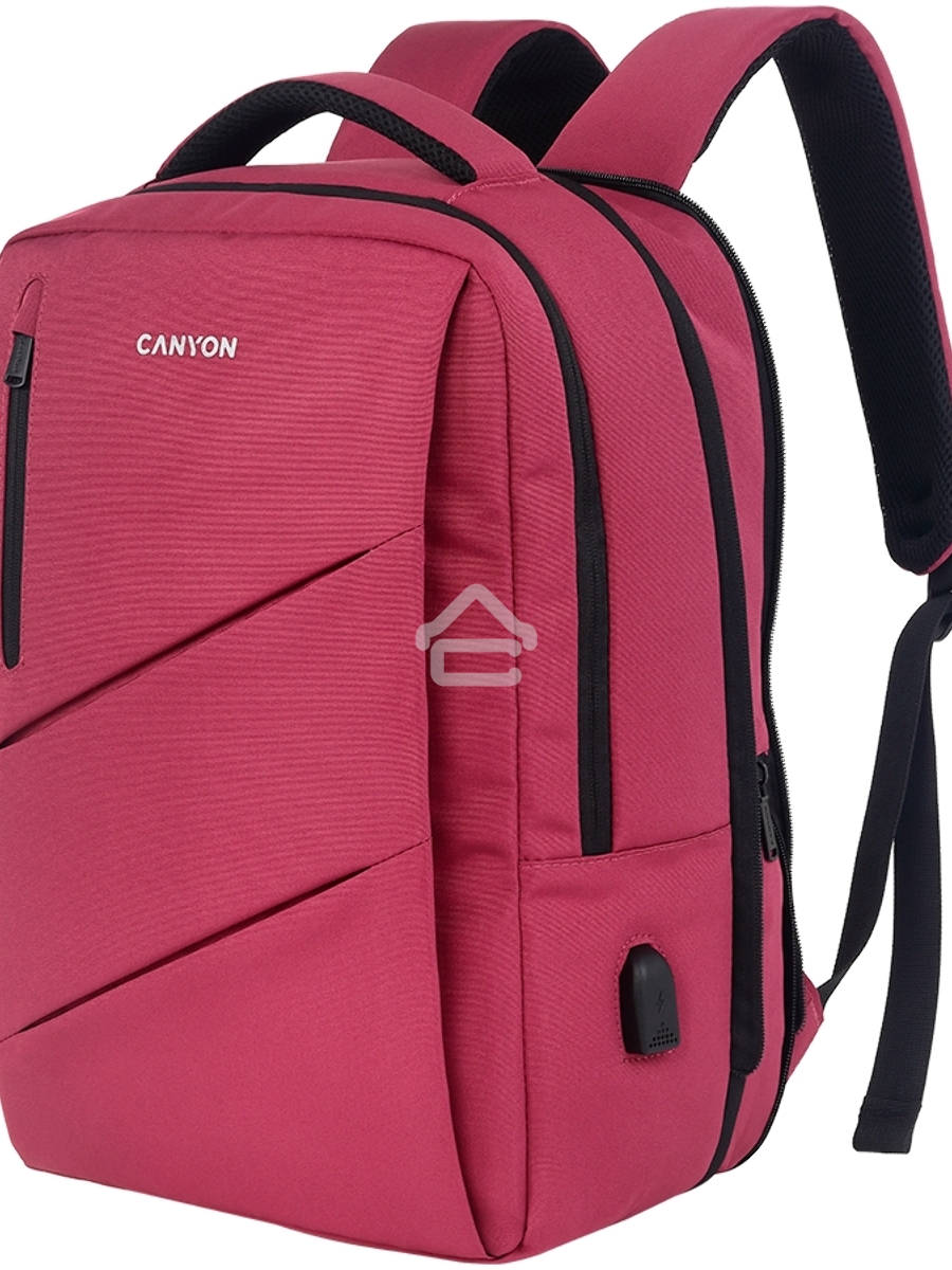 Рюкзак CANYON BPE-5, Laptop backpack for 15.6 inch, Product spec/size(mm): 400MM x300MM x 120MM(+60MM), Red, EXTERIOR materials:100% Polyester, Inner materials:100% Polyestermax weight (KGS): 12kgs