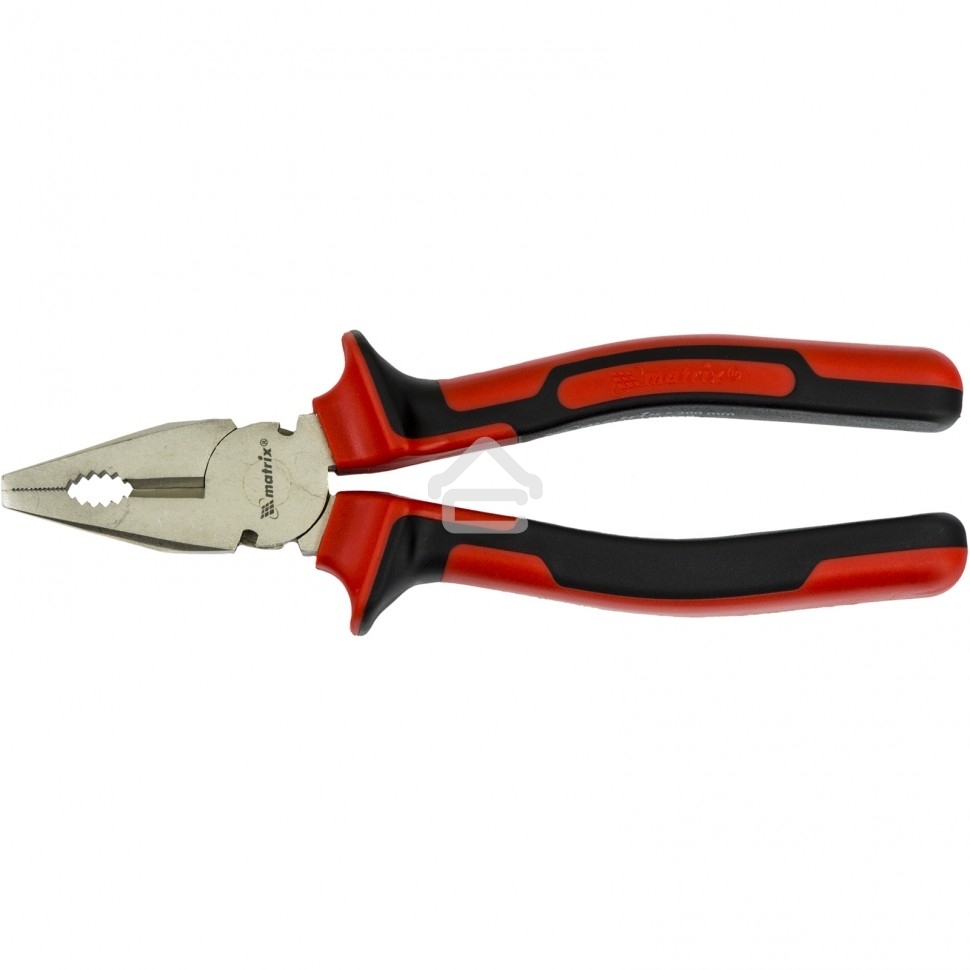 Плоскогубцы Matrix NICKEL 200 мм, никелированные, двухкомпонентные рукоятки