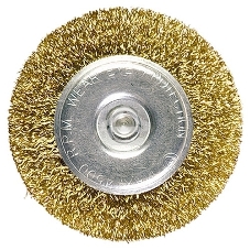 Щетка для дрели Matrix 40 мм, плоская со шпилькой, латунированная витая проволока