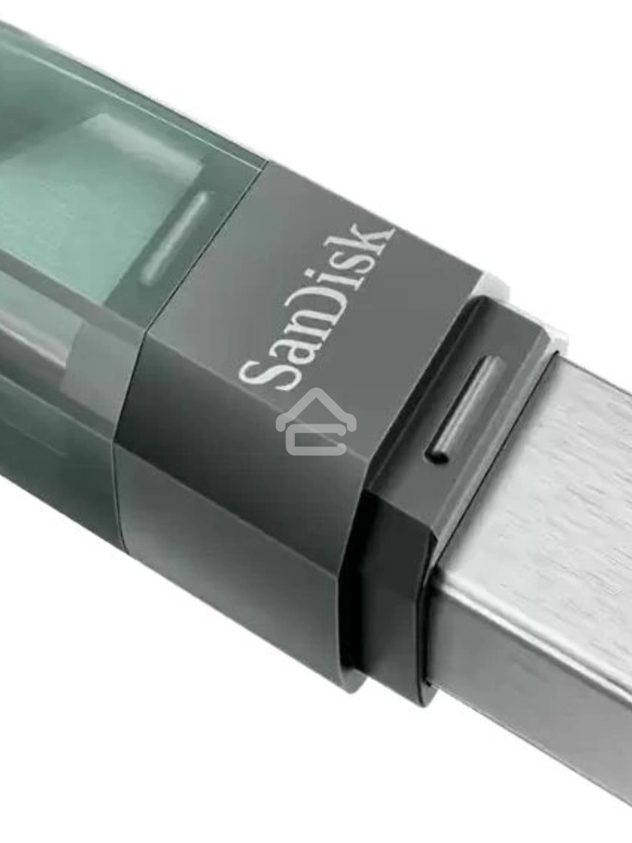 Флеш диск Sandisk 64Gb iXpand Flip SDIX90N-064G-GN6NN USB3.1 зеленый/серебристый