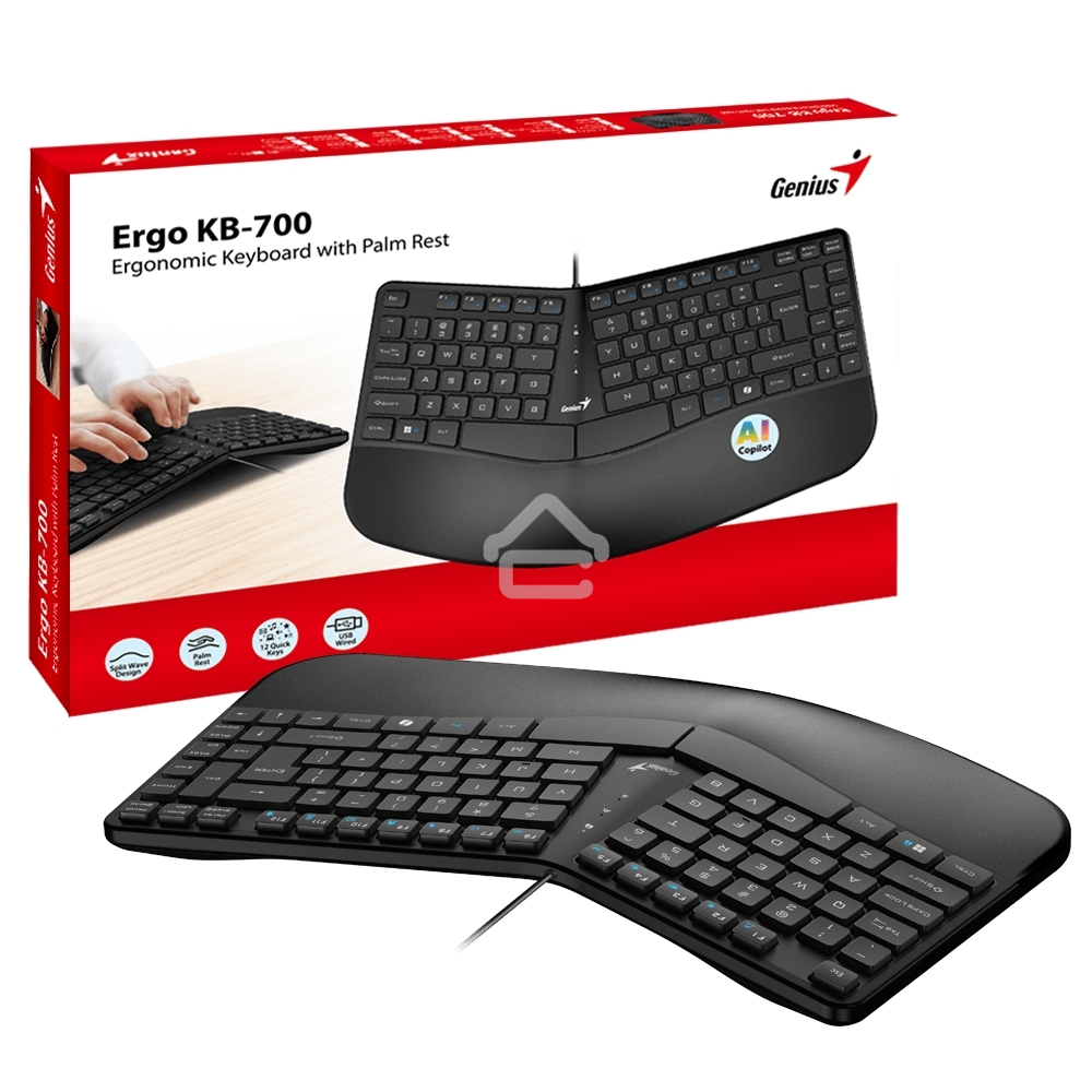 Клавиатура проводная Genius Ergo KB-700, черный, USB, 104 клавиши 31310053402