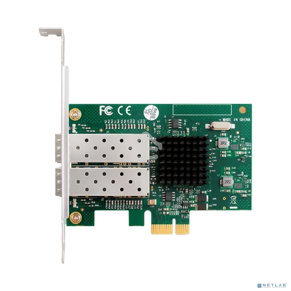 Сетевой адаптер ExeGate EXE-82576-F2 (PCI-E x1 v2.0, порты 2xSFP, 10/100/1000Mbps, Gigabit Server NIC Intel Chipset 82576-F2)