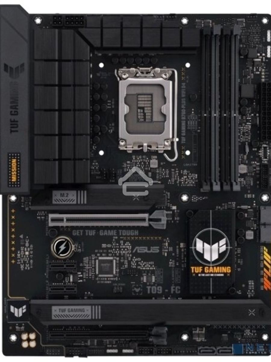 Материнская плата ASUS TUF GAMING B760-PLUS WIFI D4, LGA 1700, Intel B760, 4xDDR4, 4xSATA, 3xM.2, 1xPCI-E 5.0 x16, 1xPCI-E 3.0 x4, 1xUSB-A 3.2 Gen 2, 3xUSB-A 3.2 Gen 1, 1xUSB-C 3.2 Gen 2x2, 1x2.5Gb LAN, 5x3.5 мм, 7.1, Wi-Fi 6, Bluetooth 5.2, Standard-ATX