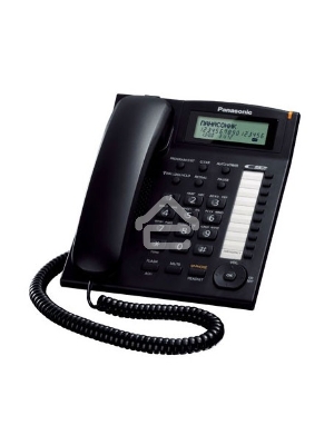 Телефон проводной Panasonic KX-TS2388RUB черный {индикатор вызова,повторный набор последнего номера,4 уровня громкости звонка}